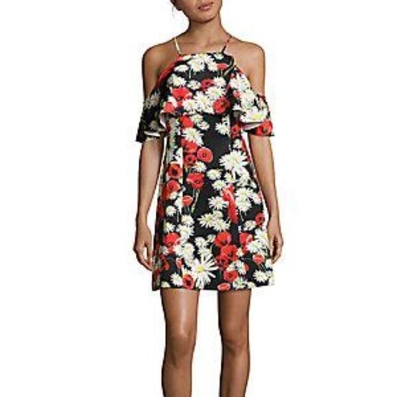 ALEXIA ADMOR Daisy-print Cold-shoulder Dress NWT - Picture 1 of 8